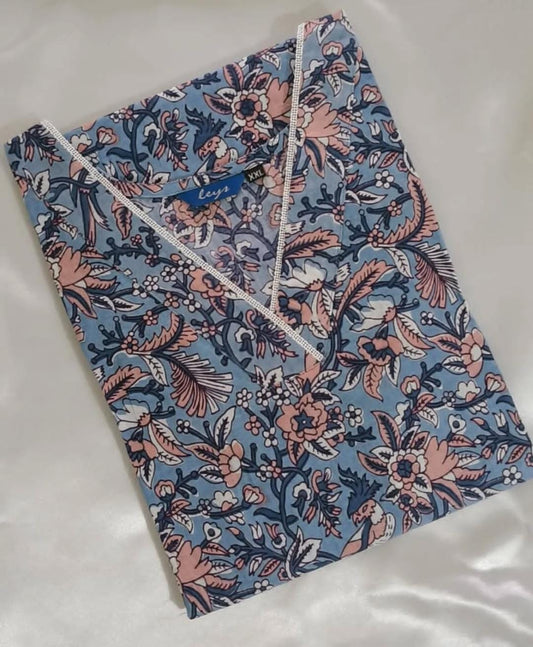 Blue Floral Kurti