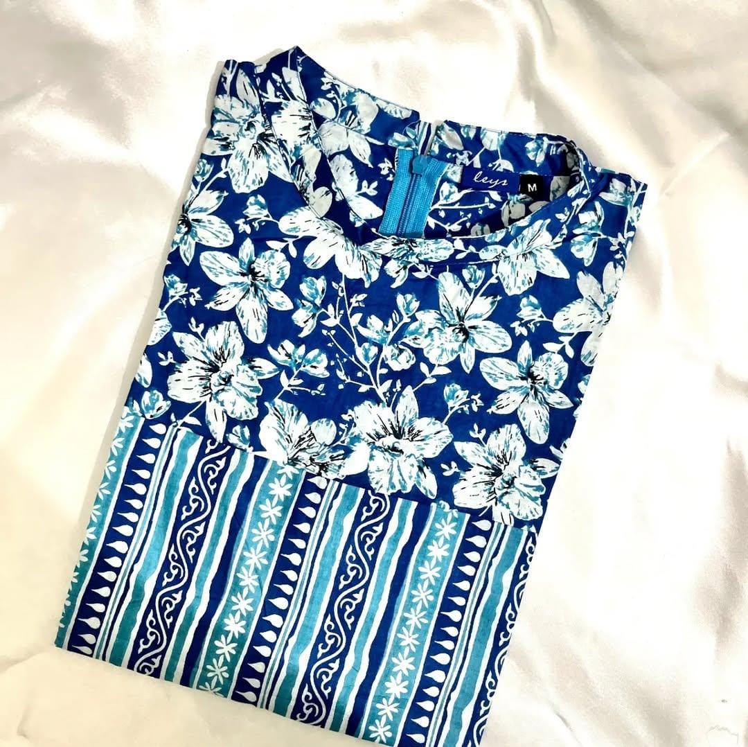 Floral Kurti with Stripes