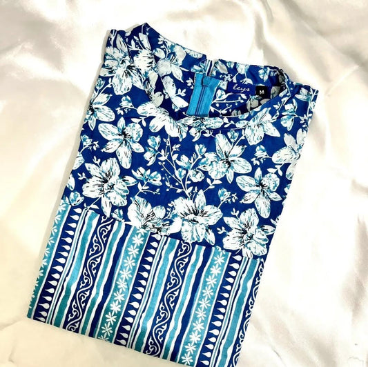 Floral Kurti with Stripes