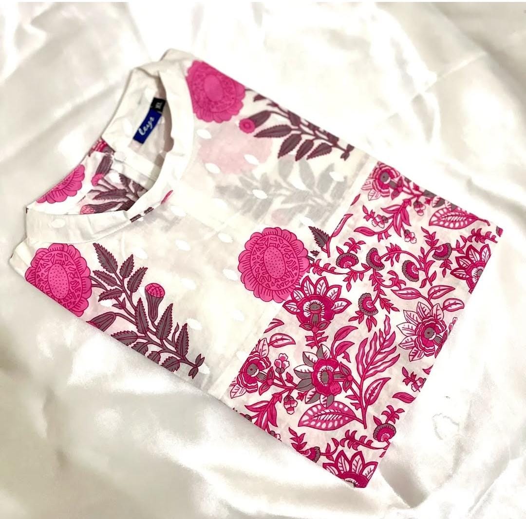 High neck Floral Kurti Single piece