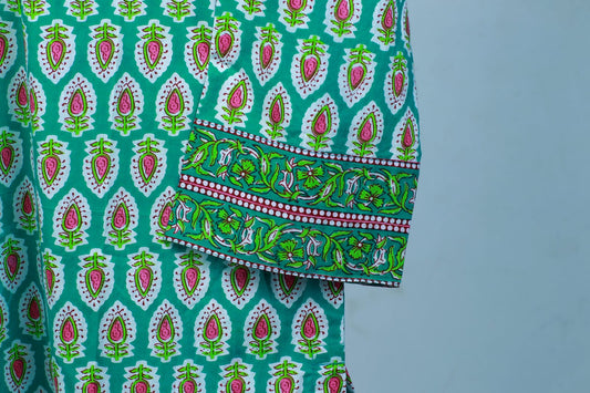Zahra Green Short Kurti