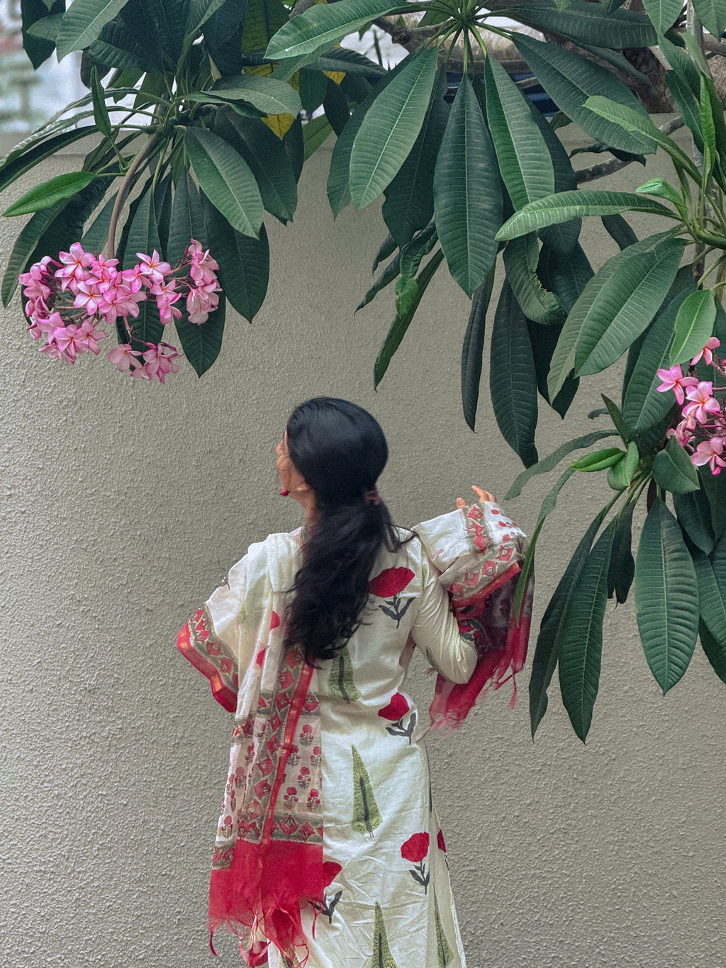 Handblock Kurti Set with Chanderi Silk Dupatta