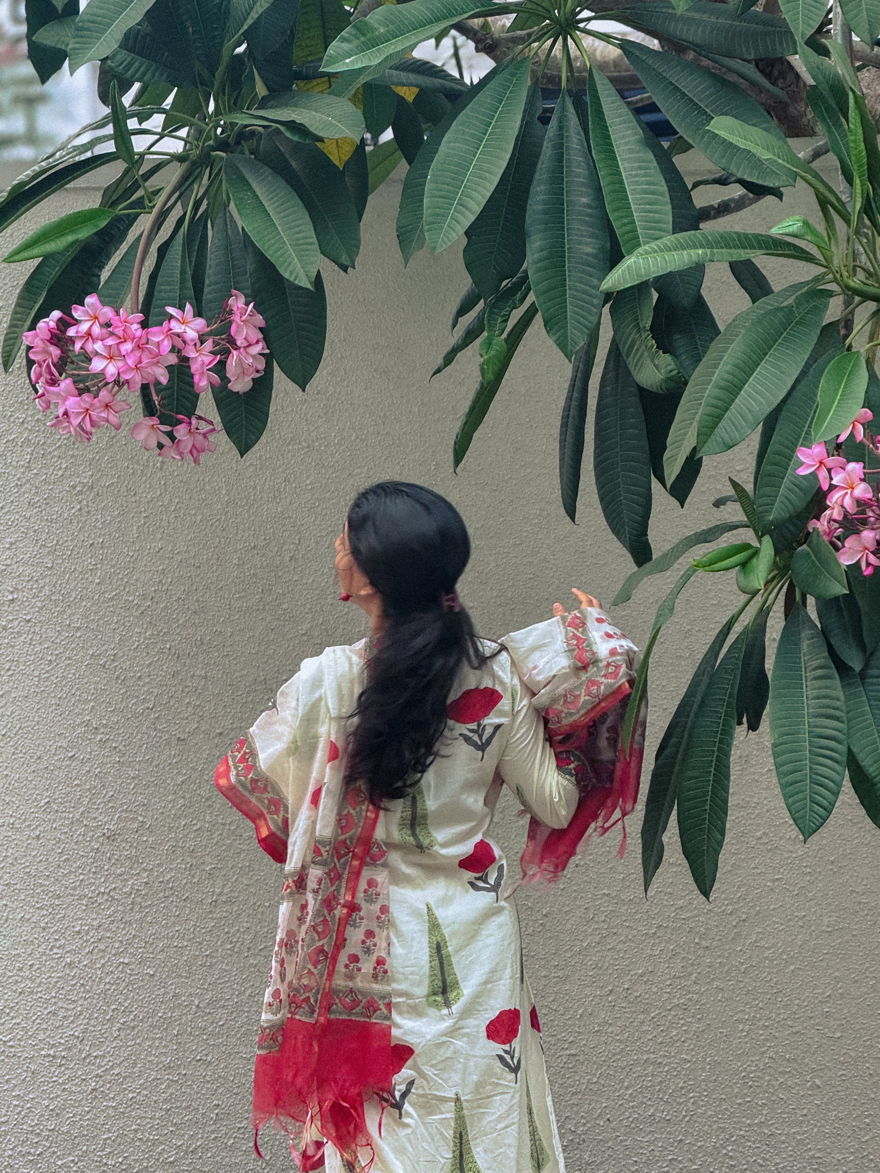 Handblock Kurti Set with Chanderi Silk Dupatta