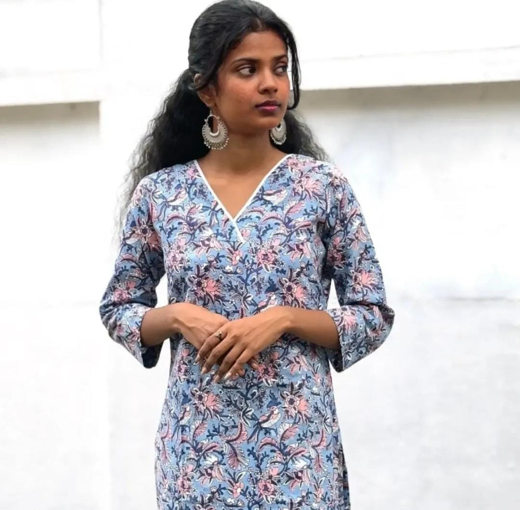 Blue Floral Kurti