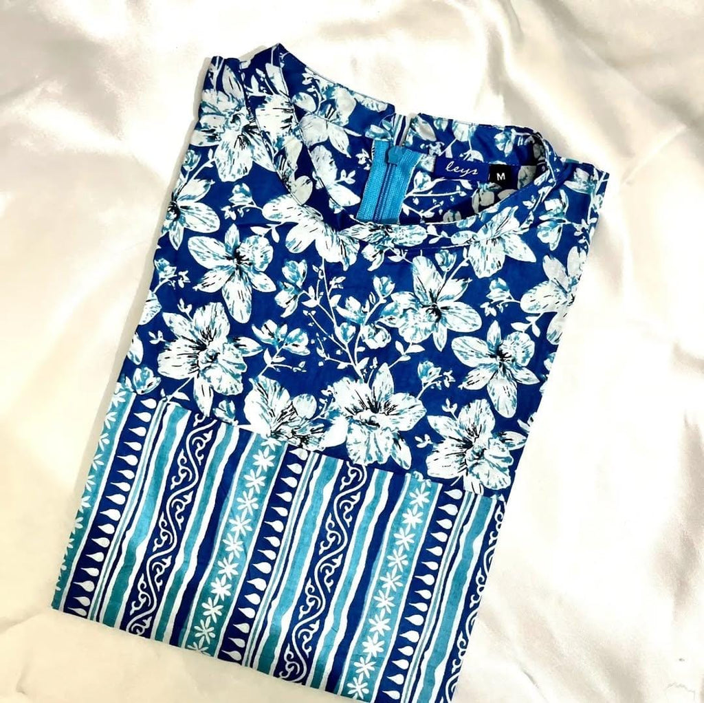 Floral Kurti with Stripes