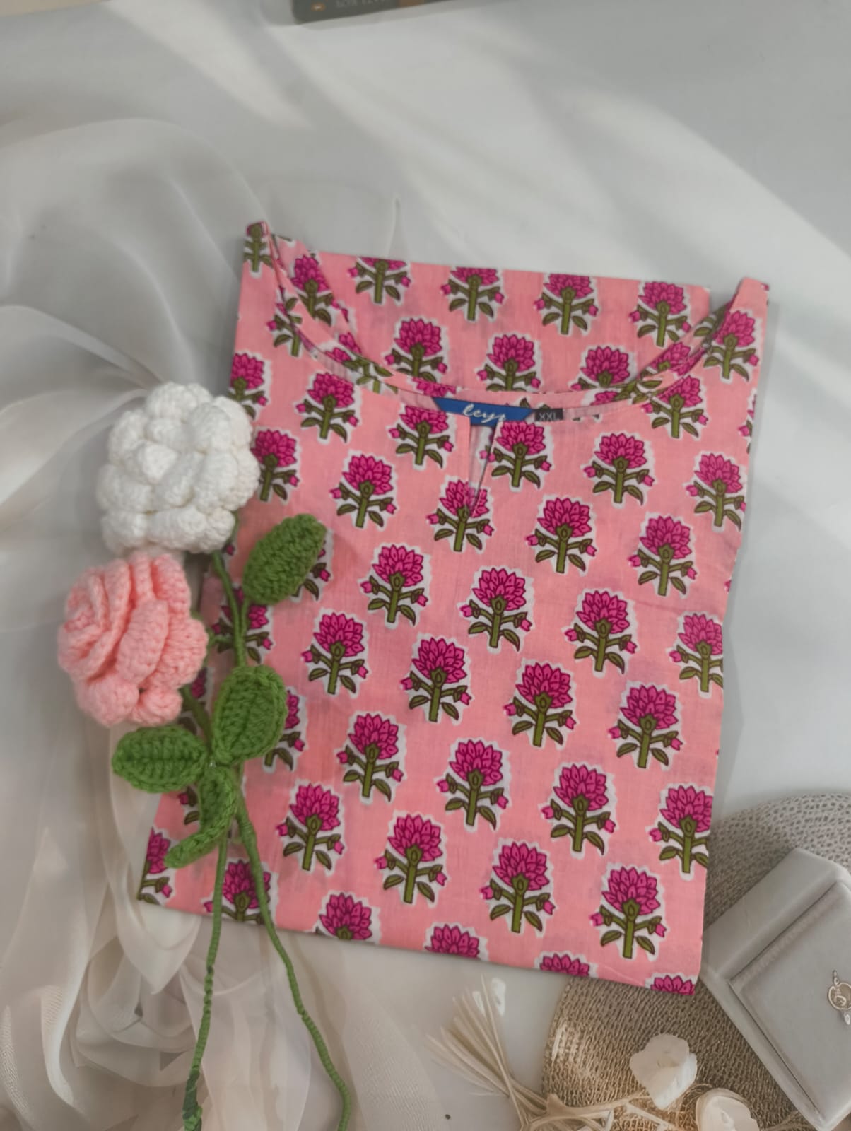 Pink Floral Kurti