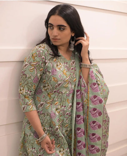 Mint Blossom Salwar Set