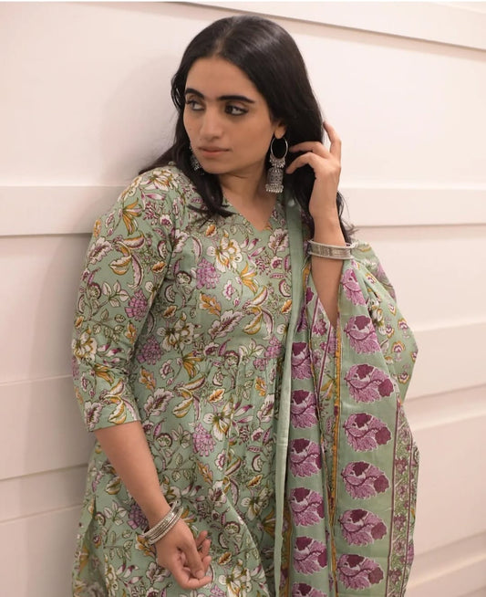 Mint Blossom Salwar Set