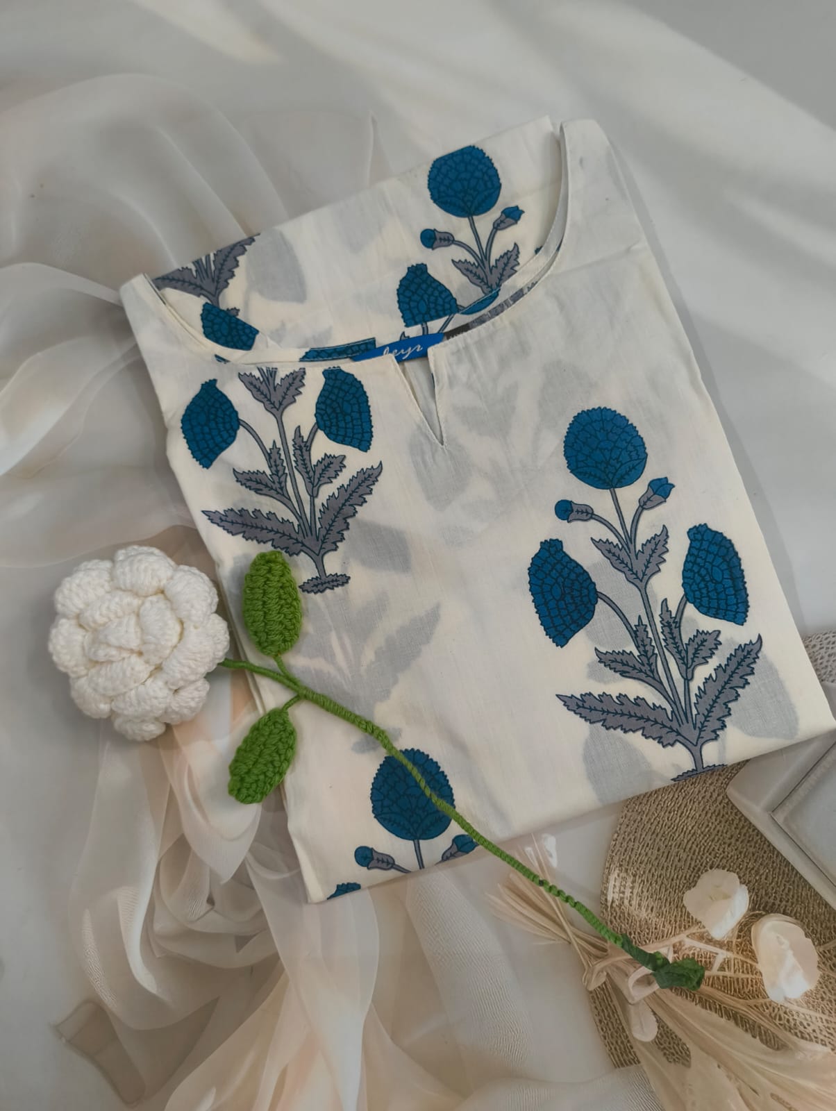 Blue Meadow Kurti